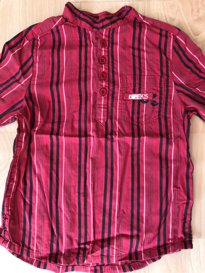 Belle chemise rouge à rayures T. 2 ans Creeks TBE - photo numéro 3