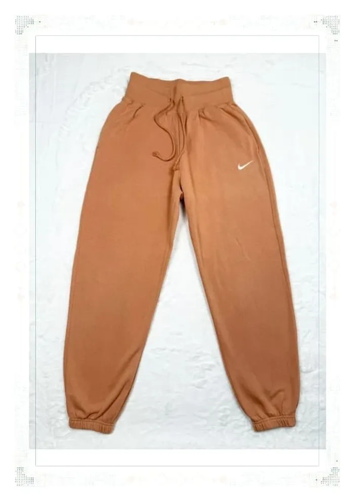 Nike jogging taille haute coupe large orange claire femme taille XS coton - photo numéro 2