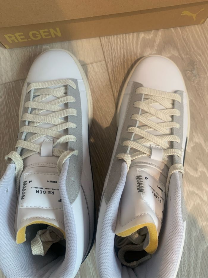 Baskets Puma RE.GEN montantes neuves 38.5 blanc gris unisexe boîte cuir” - photo numéro 5