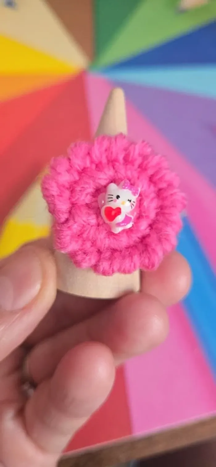 Bague crochet fushia hello kitty neuf - photo numéro 3