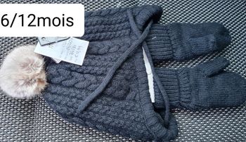 Bonnet plus gans 6/12mois