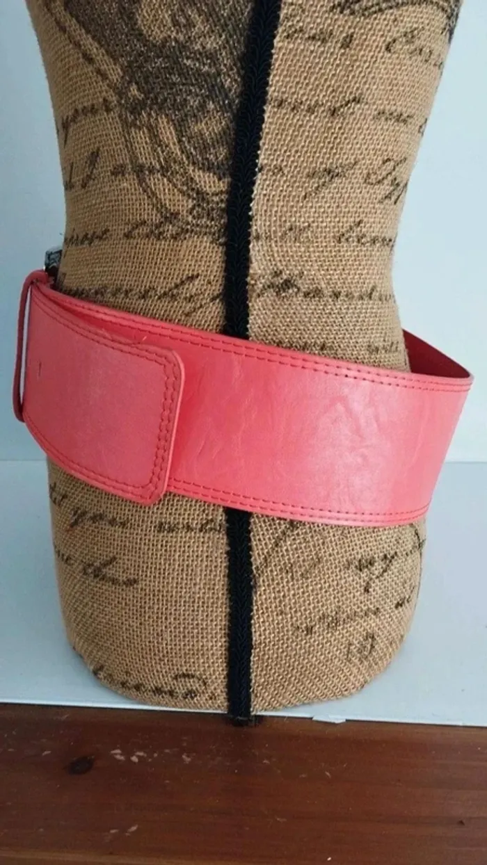 Ceinture rose large grosse boucle 95 cm - photo numéro 3