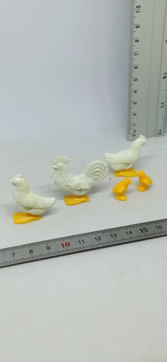Coq poules blancs vintage avec poussins playmobil - photo numéro 2
