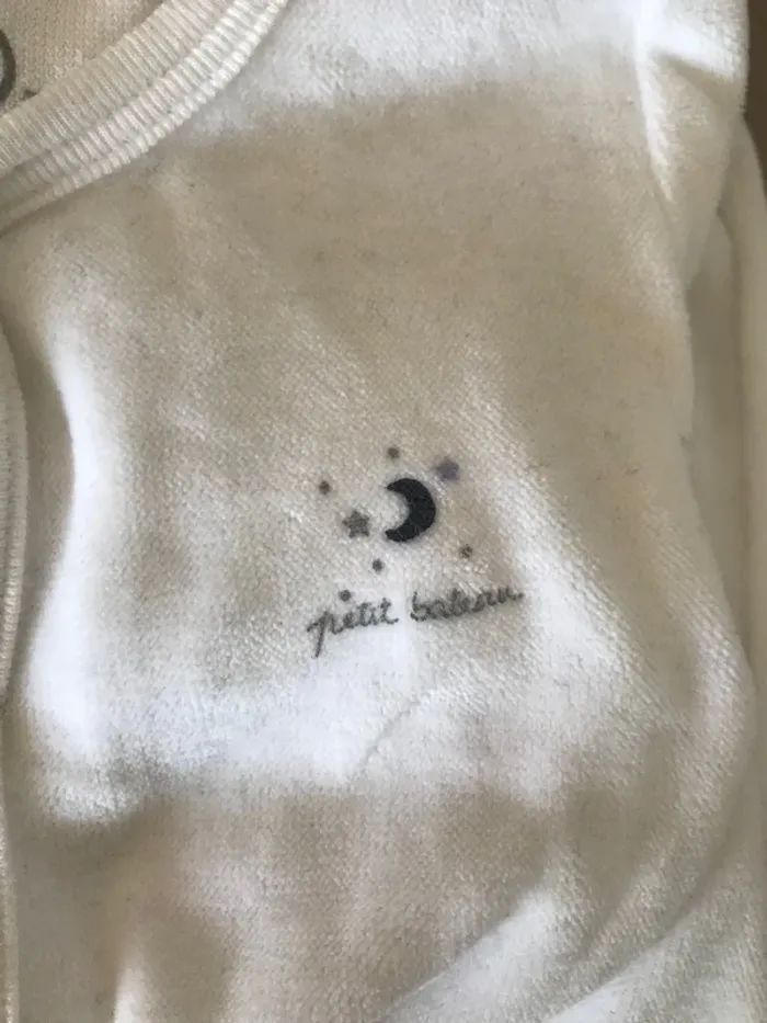 Dors bien en velours blanc Petit Bateau 3 mois - photo numéro 4