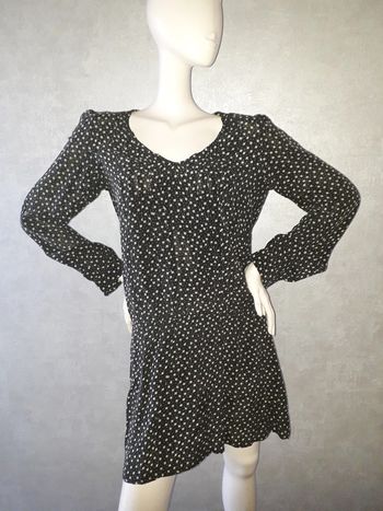 robe noire motifs blancs promod taille 40