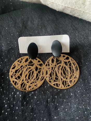 Boucles d'oreilles bohème dorées pendentif