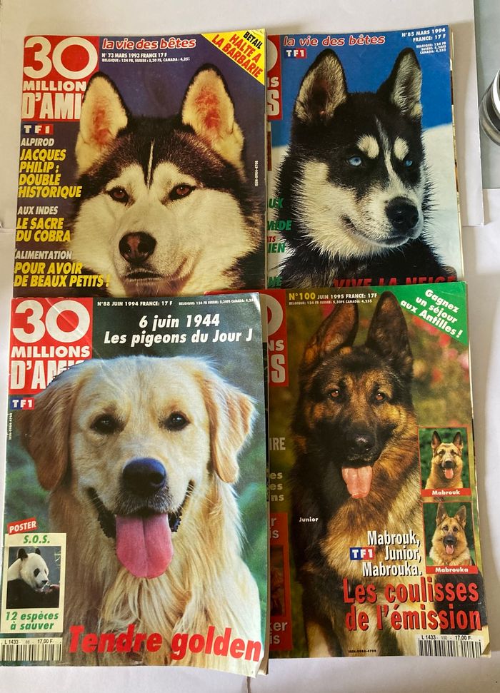 Lot 4 magazines 30 millions d’amis vintage - photo numéro 2