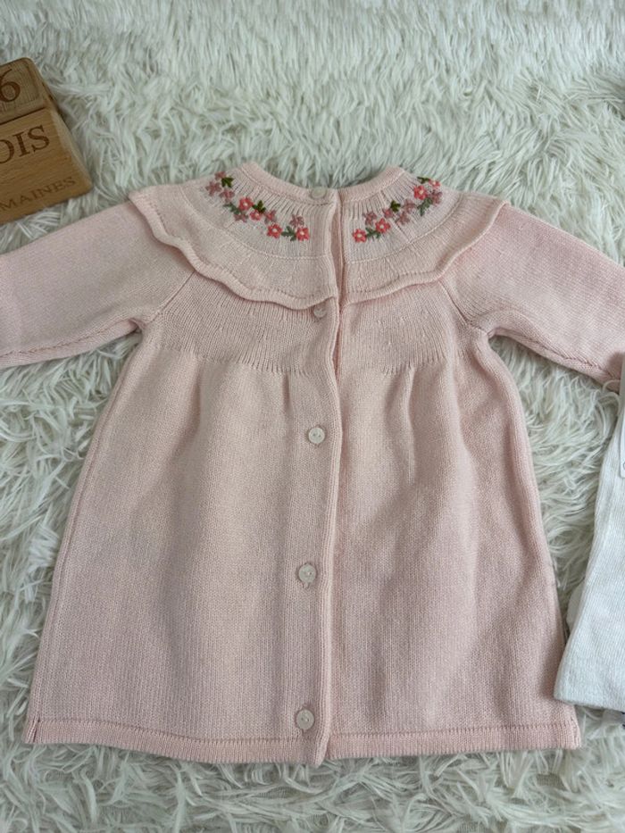 Robe en maille rose poudré et paire de collant tartine et chocolat taille 6 mois - photo numéro 8