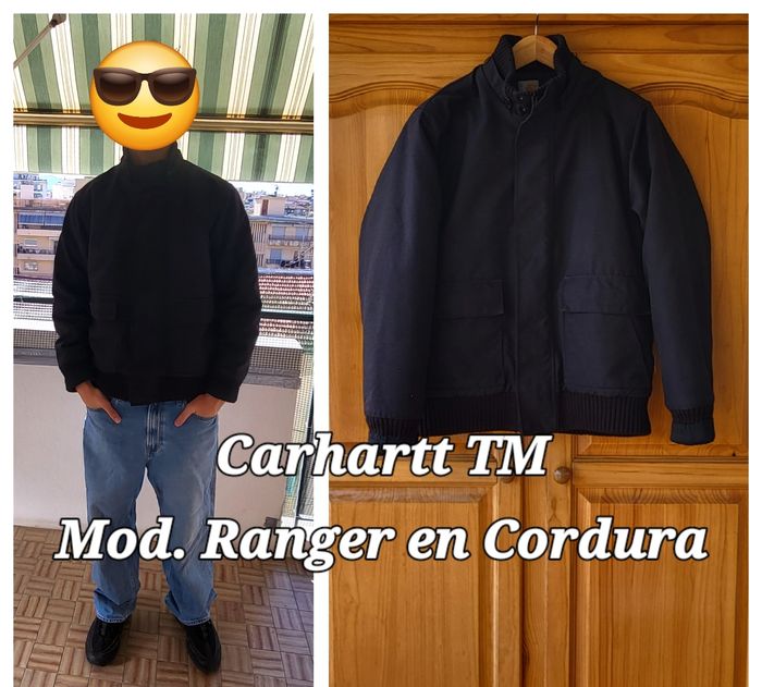 Carhartt Blouson/Veste Hiver TM-Noir- Modèle Ranger en Cordura avec Doublure molletonnée