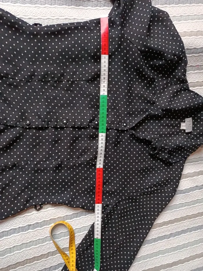 Chemise 123 t.42 noir pois blanc - photo numéro 4