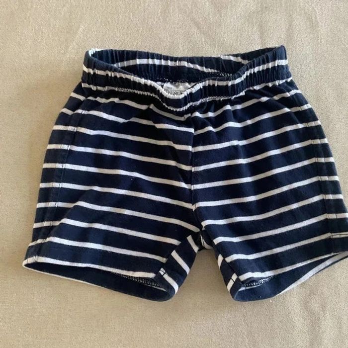🩳 Short rayé bleu marine et blanc pour enfant 🩳