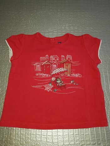 T-shirt fille rouge Sergent Major 12 mois été