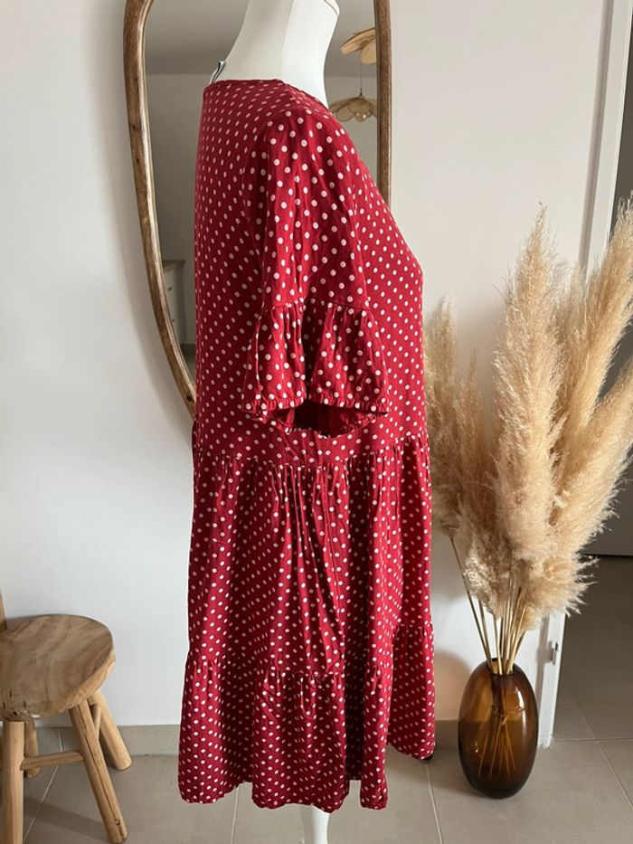 Robe fluide à pois rouge Jb Fashion - photo numéro 4
