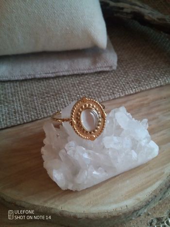 Bague sélénite pierre naturelle