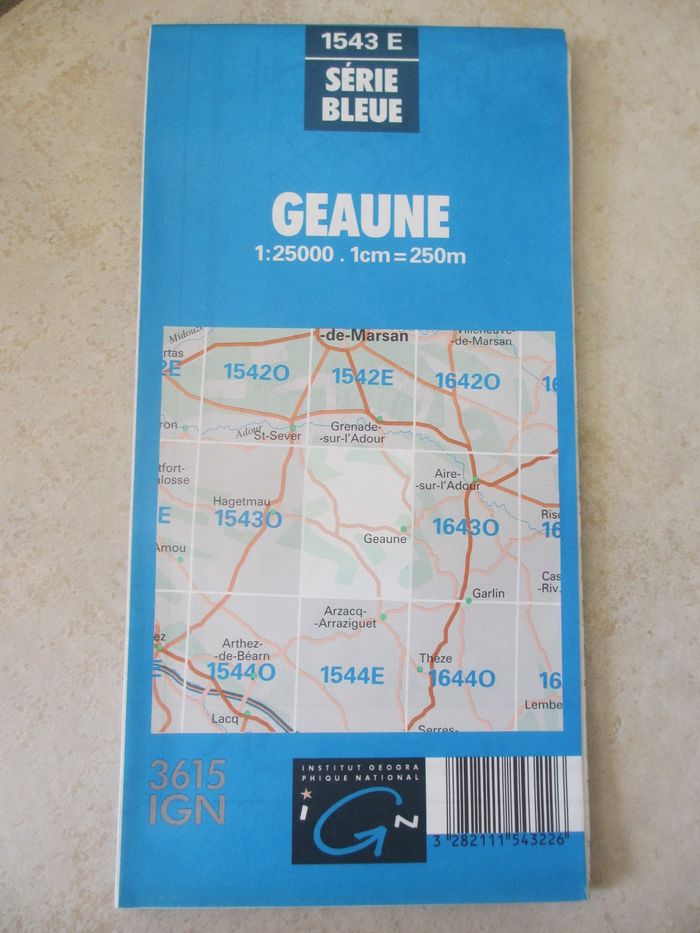 Carte IGN Série bleue 1543 E Geaune 1:25000