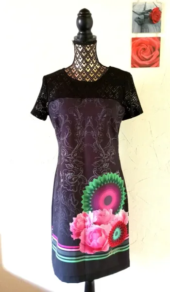 🌸 Robe manches courtes, Desigual, taille 42