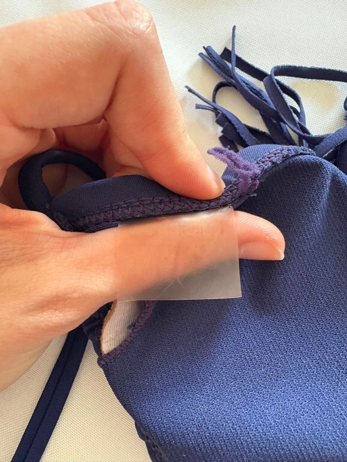 Haut de maillot de bain à franges bleu marine - Esmara - M/38 - photo numéro 3