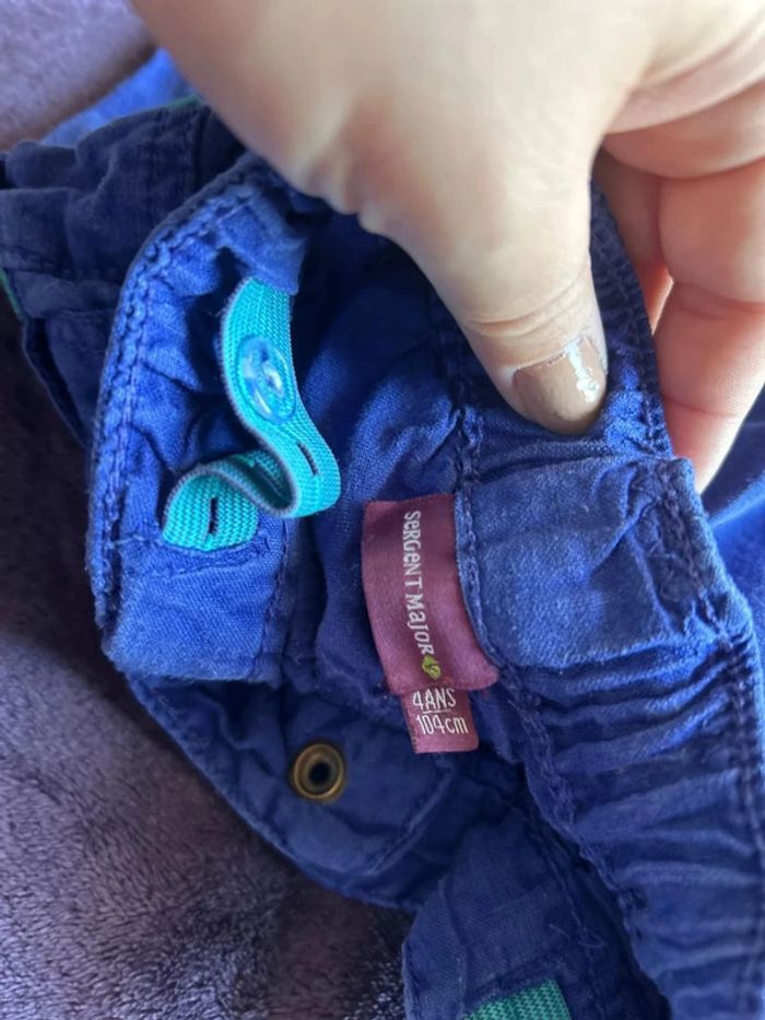 Bermuda garcon en lin bleu Sergent major taille 4 ans - photo numéro 10