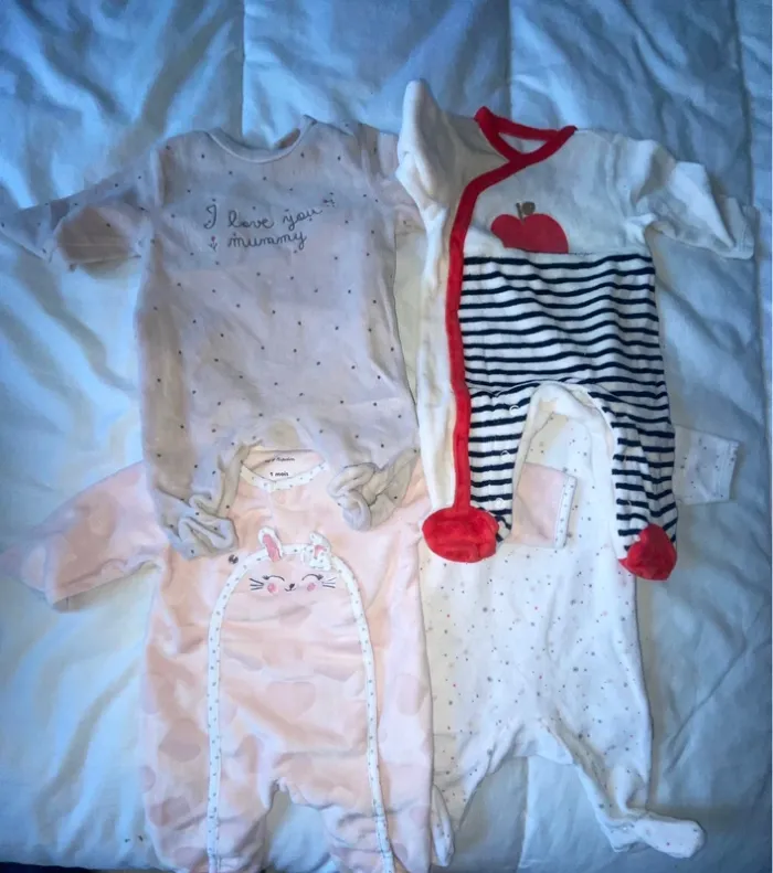Pyjamas petites filles 1 mois
