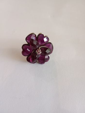 Bague fleurs violette 19mm