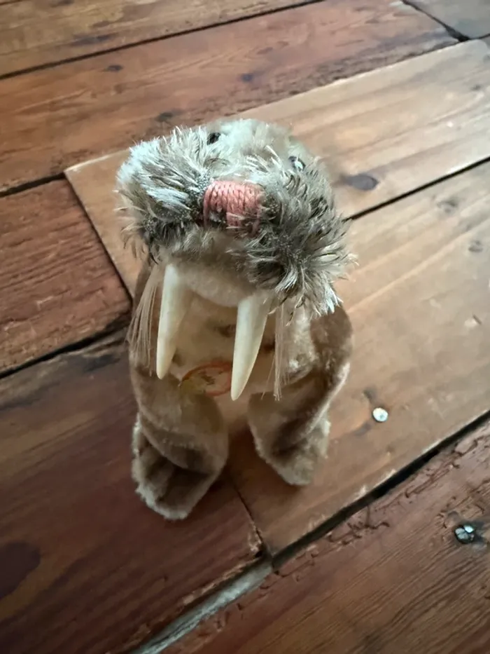 Peluche rigide très ancienne Morse Paddy Steiff 14cm collection vintage - photo numéro 2