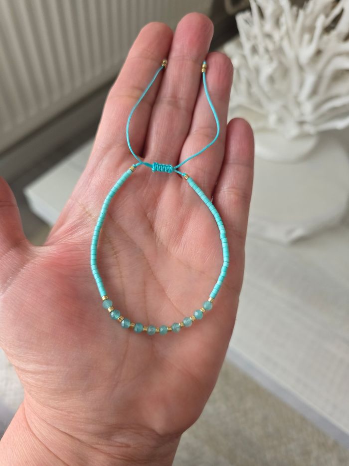 Bracelet perles turquoise avec pierres naturelles - photo numéro 3