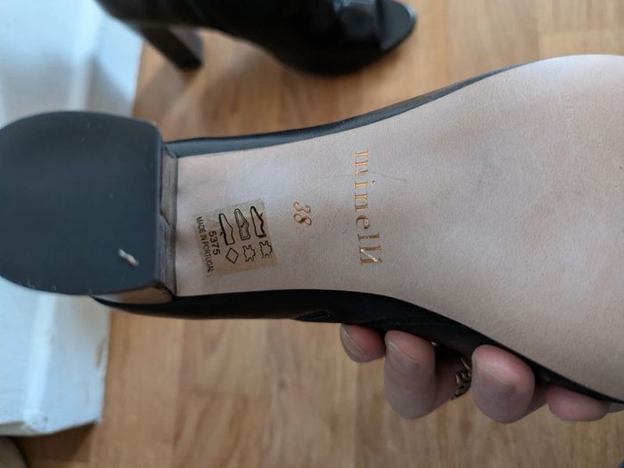 Bottines peep toes en cuir Minelli - photo numéro 3