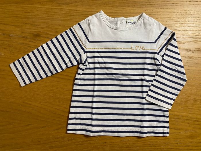 TAO T-shirt marin love Taille 18 mois - photo numéro 2