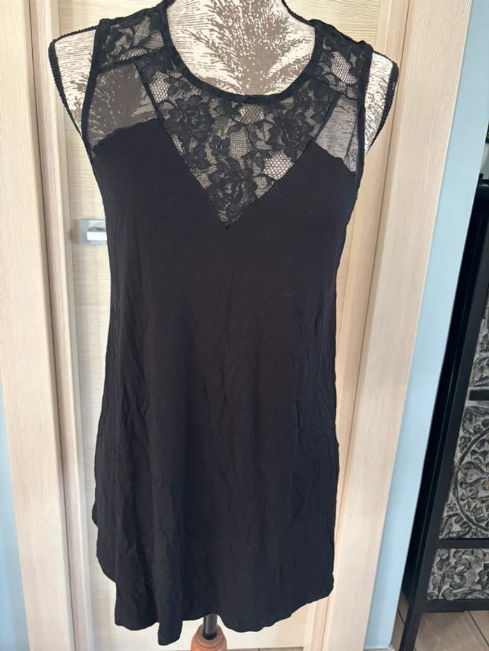 Débardeur noir dentelle camaïeu taille