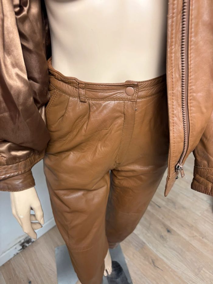 Ensemble veste et pantalon cuir véritable vintage damilou - photo numéro 9