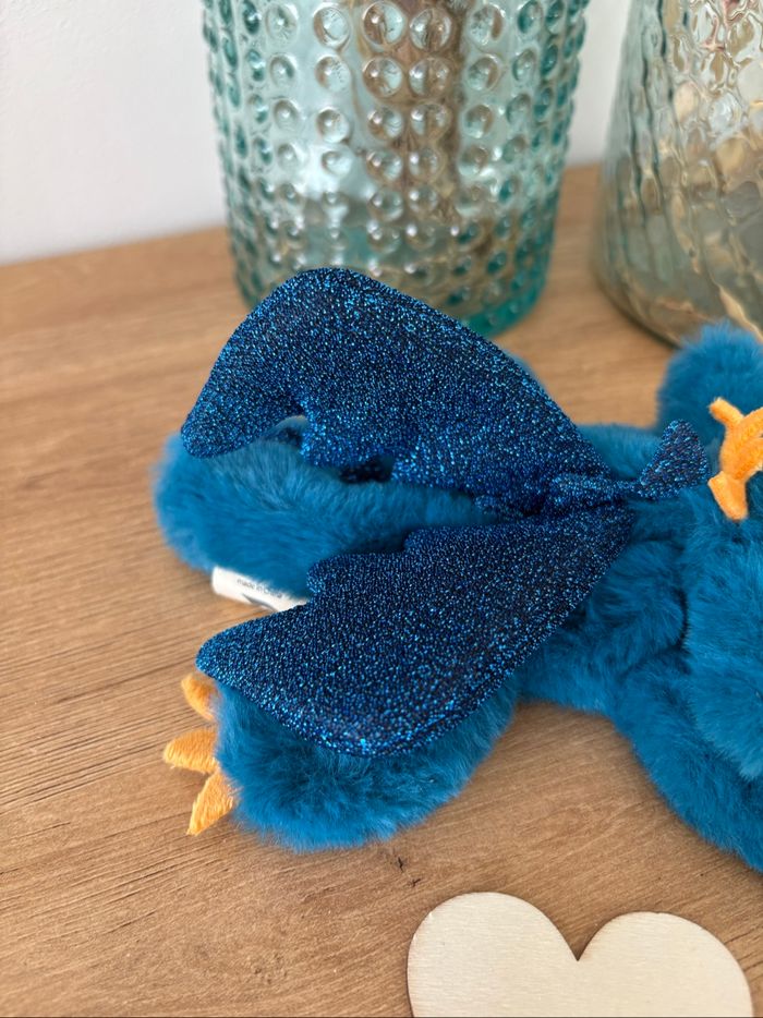 Doudou dragon bleu brillant - photo numéro 2