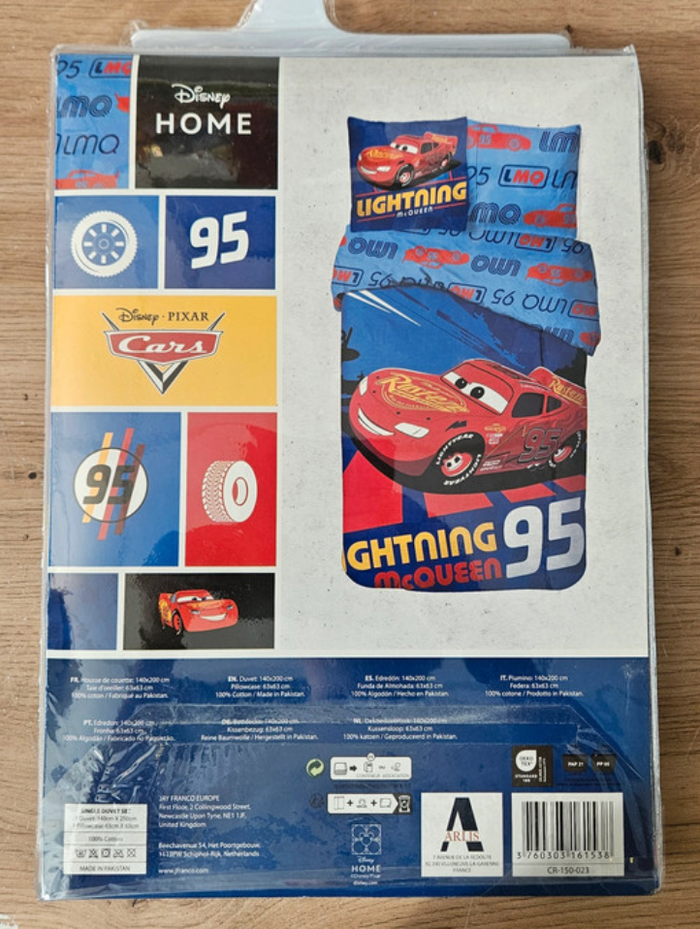 Parure de lit simple (housse de couette + taie d'oreiller) - Cars - Disney / Pixar - photo numéro 3