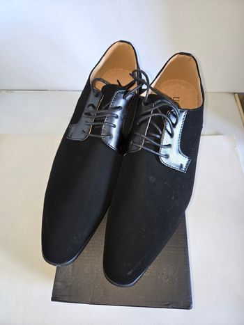 Chaussure derbie  noir daim uomo design  neuve