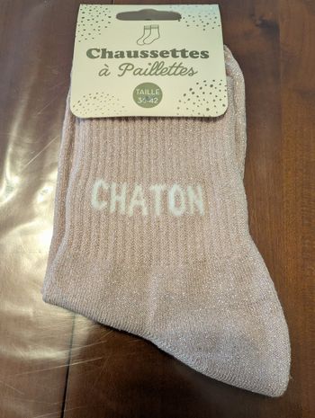 Chaussettes à paillettes Chaton