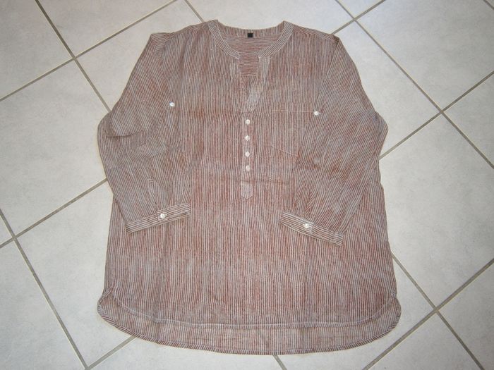 Chemisier rouge/gris manches 3/4 Taille 40 - photo numéro 10