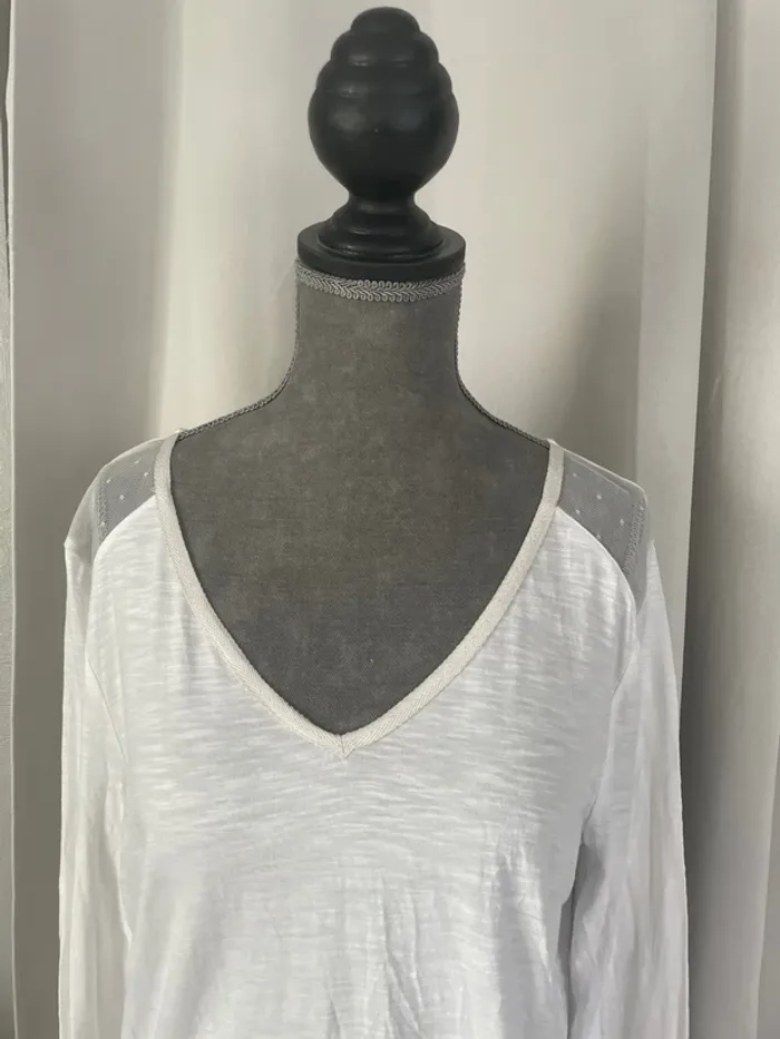 Teeshirt blanc dentelle - photo numéro 2
