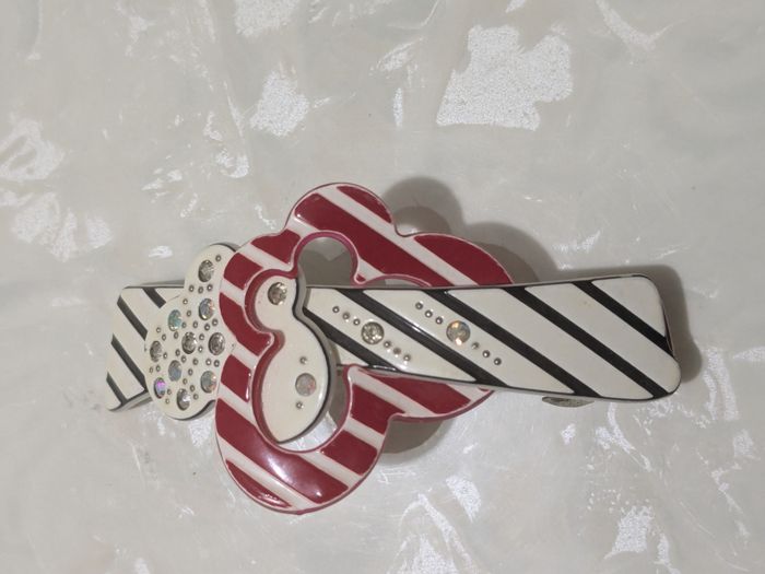 Belle barrette vintage à rayures. - photo numéro 5