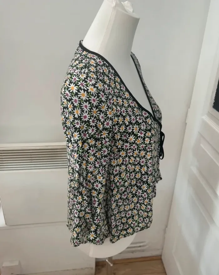 Zara blouses haut top imprimé, floral femme, taille S/36 - photo numéro 2
