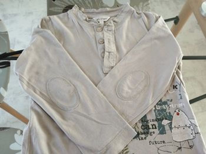 Tee-shirt manches longues garçon col tunisien garçon 5 ans - photo numéro 5