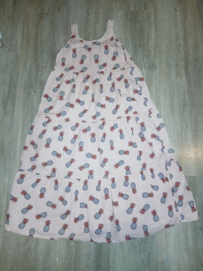 robe longue rose et ananas in extenso taille 8 ans