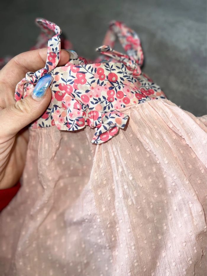 Ensemble plumetis 12 18 mois robe pince légère été liberty Wiltshire mois de senteur Lola palacios - photo numéro 2