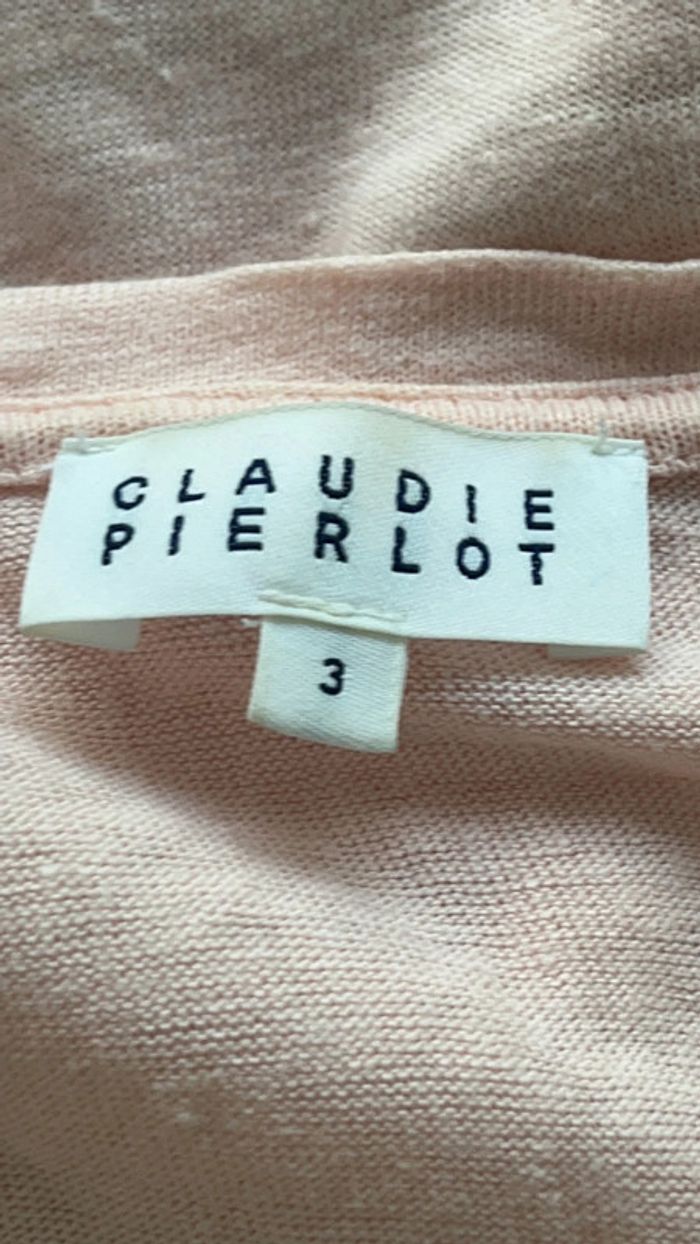 Blouse à volants lin et soie claudie pierlot L - photo numéro 5