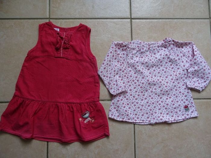 ensemble velours milleraies robe et blouse