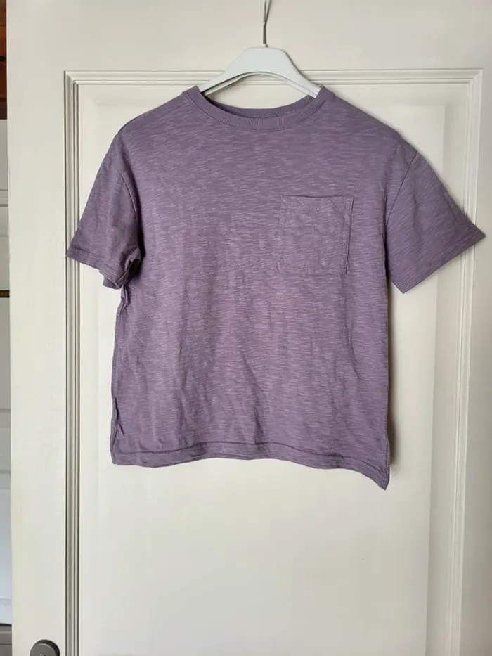 Lot de 2 t-shirt en coton biologique bleu lavande lilas - Kiabi - photo numéro 3