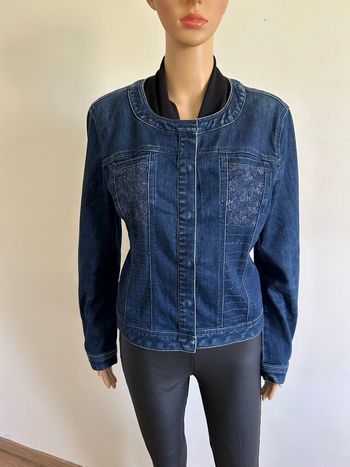 Veste en jean bleue marine Jacqueline Riu taille 38 excellent état 