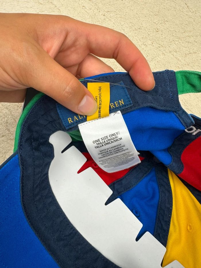 Casquette Ralph Lauren Multicolore Logo Brodé Neuve - photo numéro 9