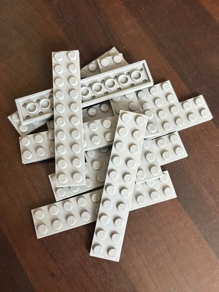10 Plate Lego  2x10 ref 3832 Light Bluish Gray - photo numéro 2
