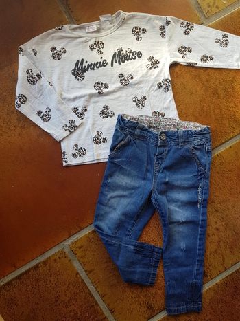 Ensemble 2 pièces fille zara lefties disney 12/18mois