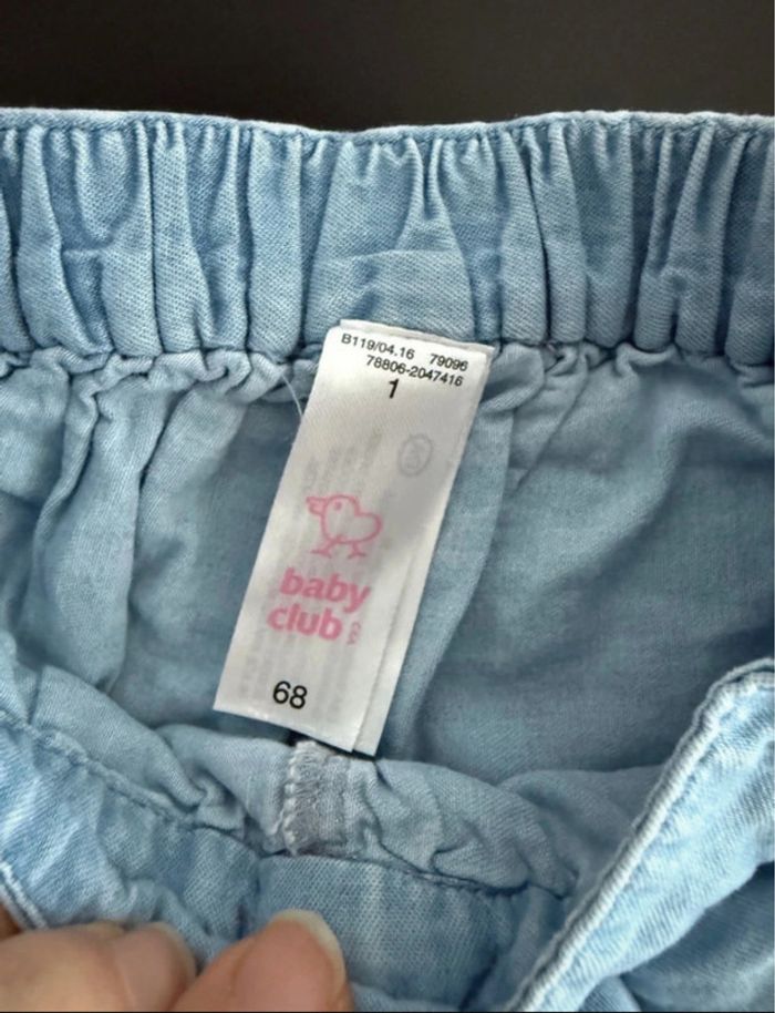 Short bleu et dentelle C&A 6 mois - photo numéro 2