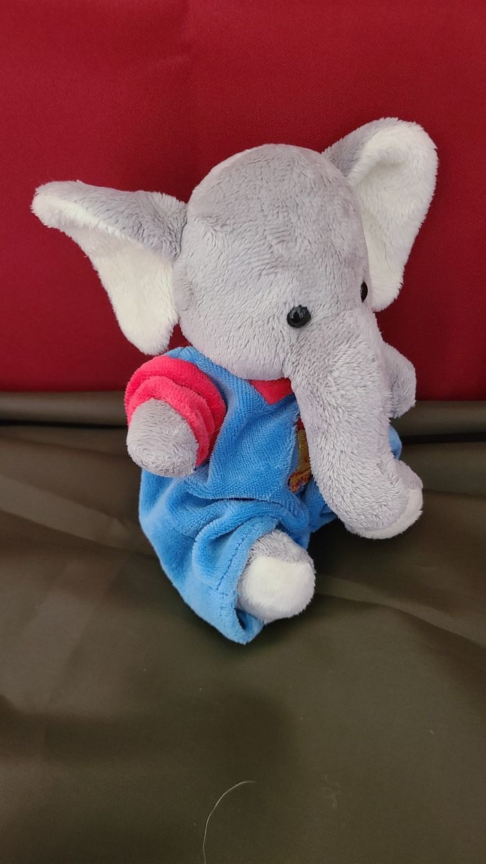 badou le fils de babar doudou peluche les aventures de badou bleu rouge - photo numéro 2